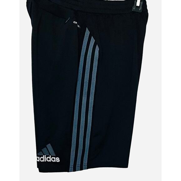 ADIDAS CLIMACOOL HI-RISE ATHLETIC SHORTS, MENS-M-BLACK-BLUE STRIPES, INNER TIGHT - Picture 6 of 11